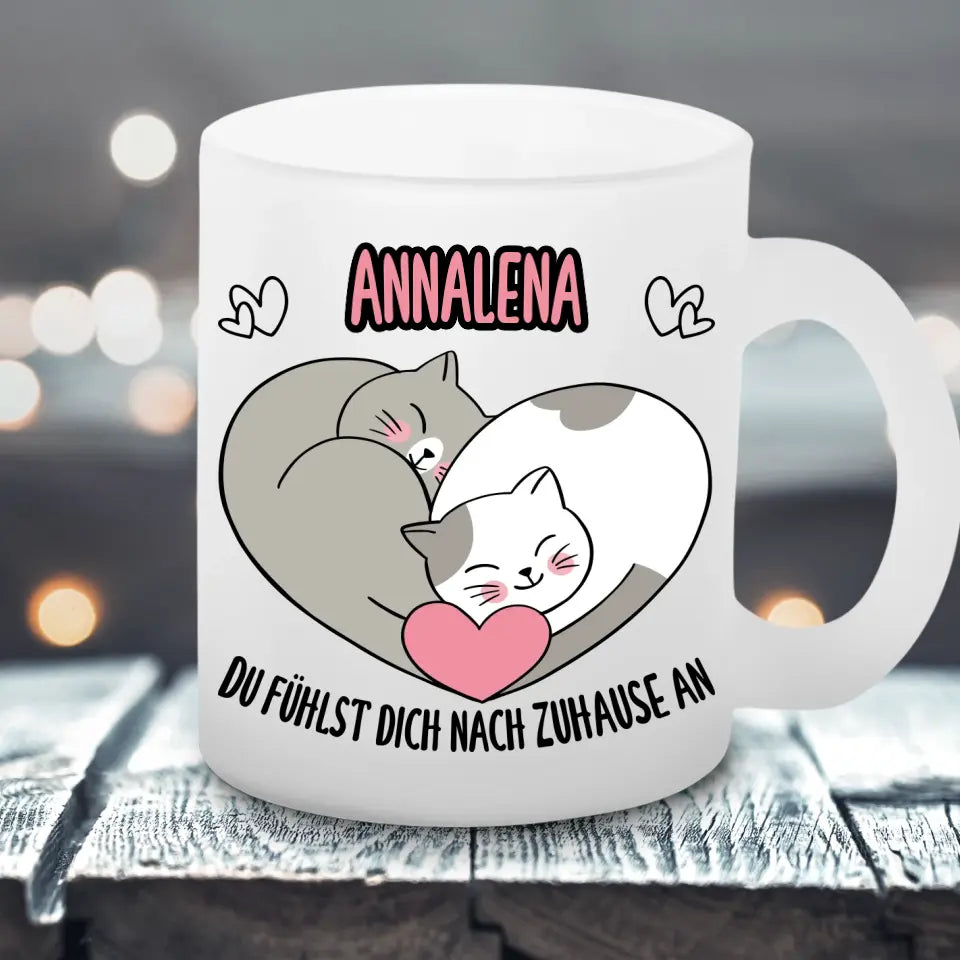 Du bist mein Zuhause - Satinierte Tasse