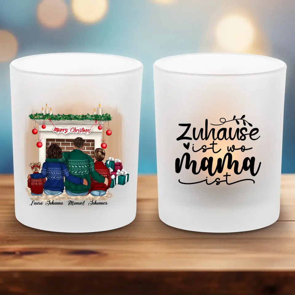 Familien Weihnachten - Teelicht satiniert