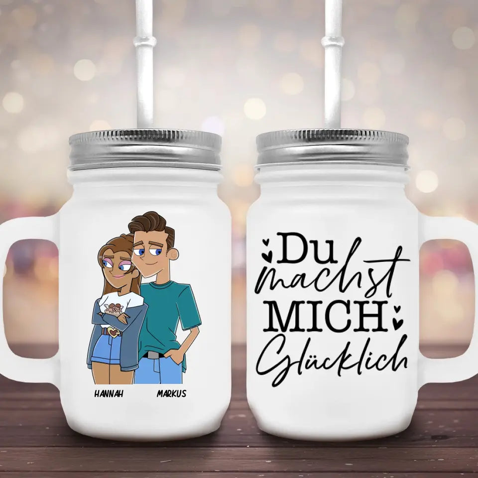 Cartoon Paar Marmeladenglas