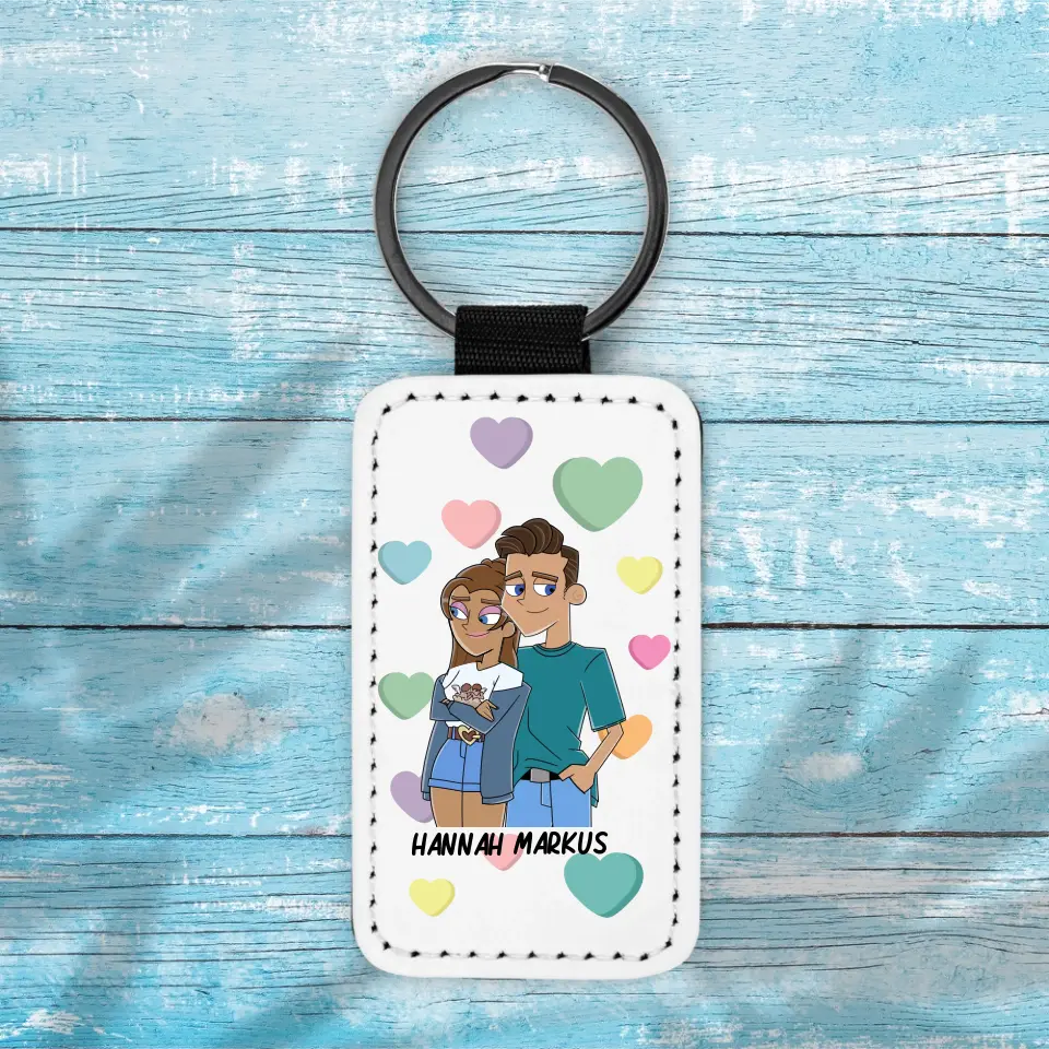 Cartoon Umarmung - Schlüsselanhänger