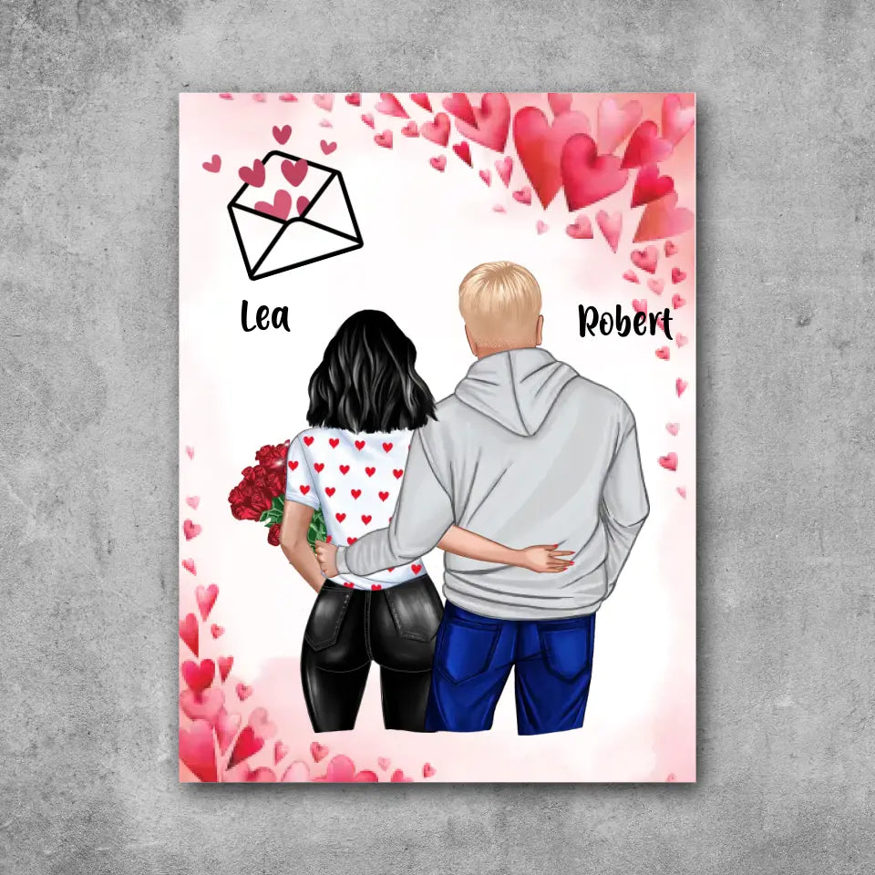 Valentinstag Pärchen - Leinwand