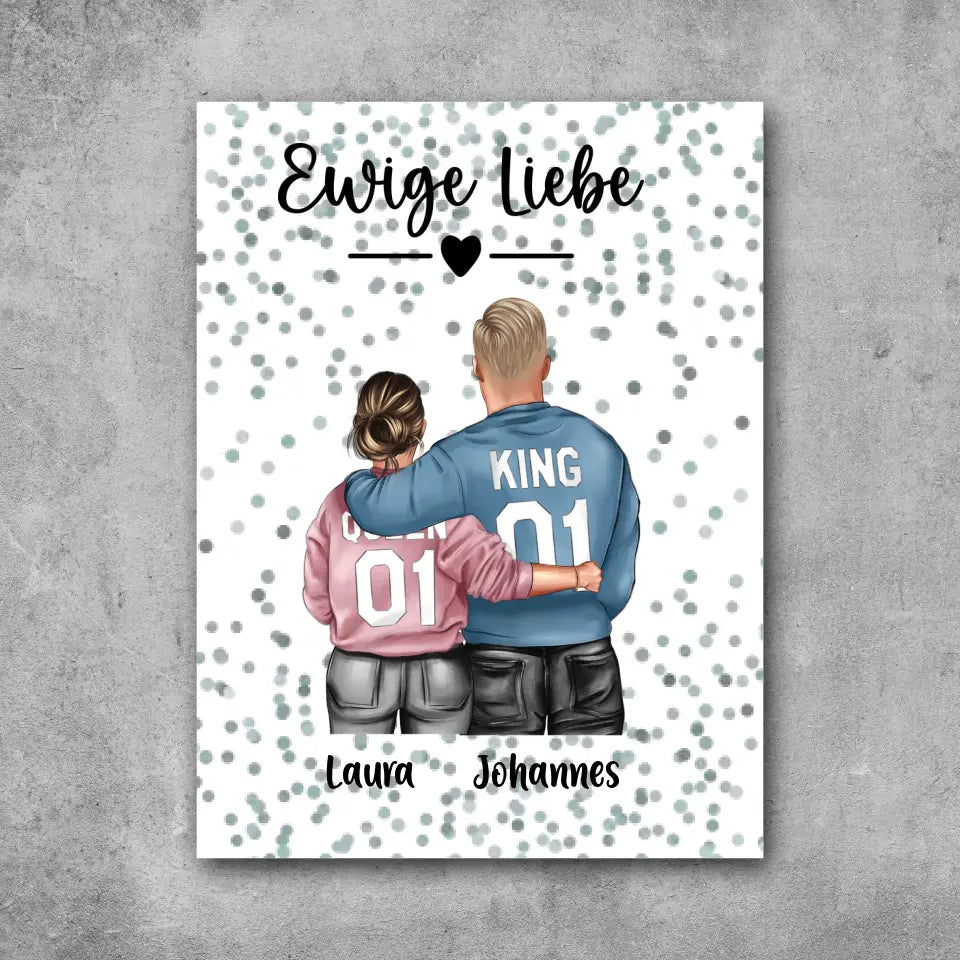 King und Queen Pärchen - Leinwand