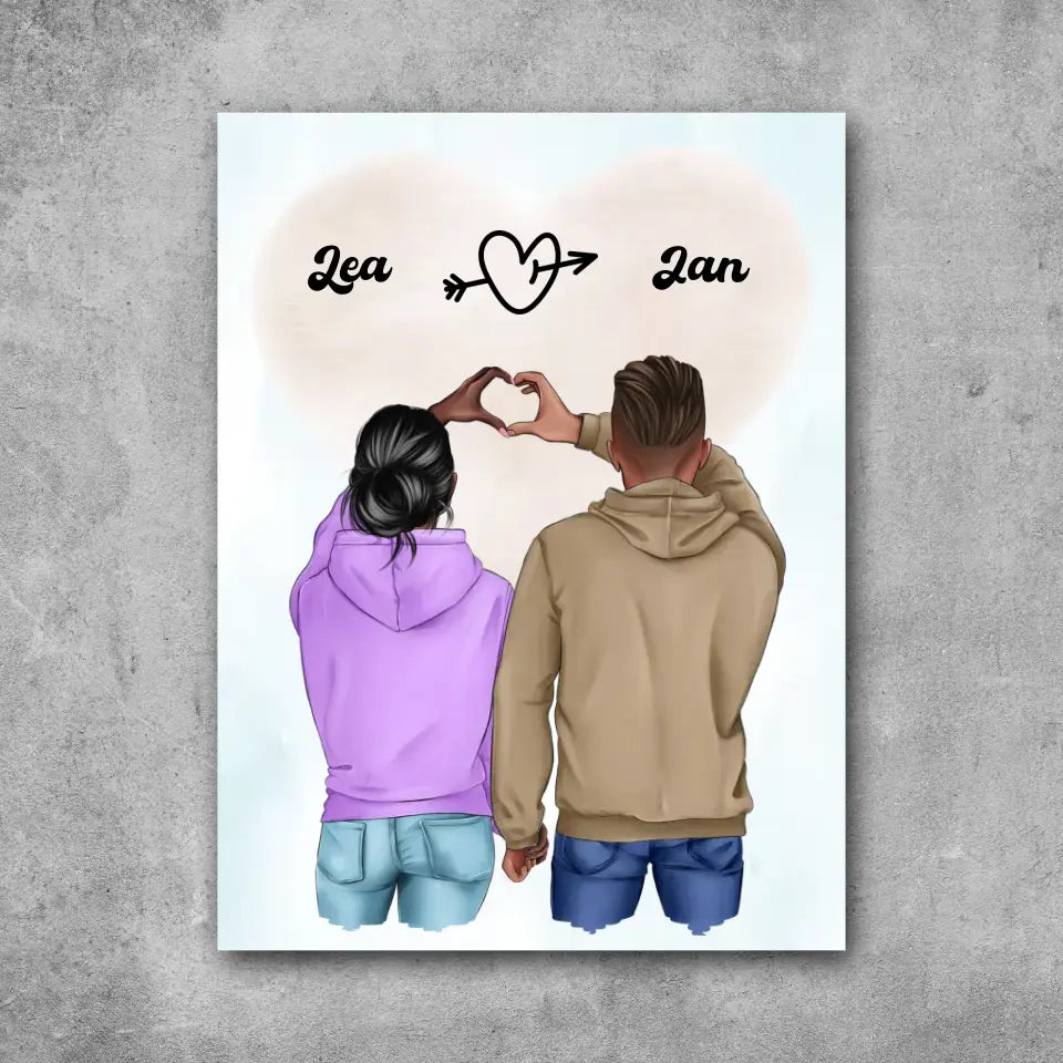 Paar im Winter - Leinwand