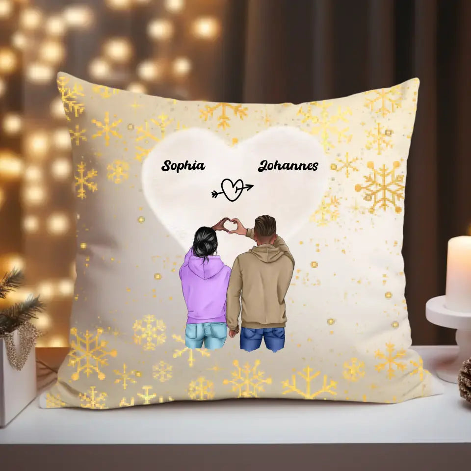Paar im Winter - Kissen