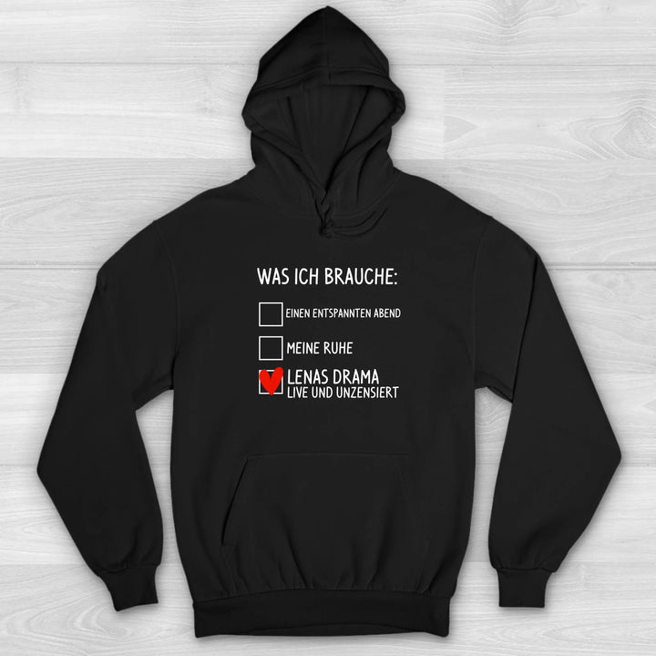 Was ich brauche - Valentinstag Premium Hoodie