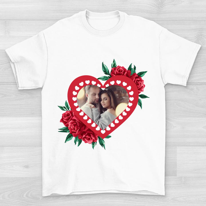 Romantik mit Blume - Valentinstag T-Shirt