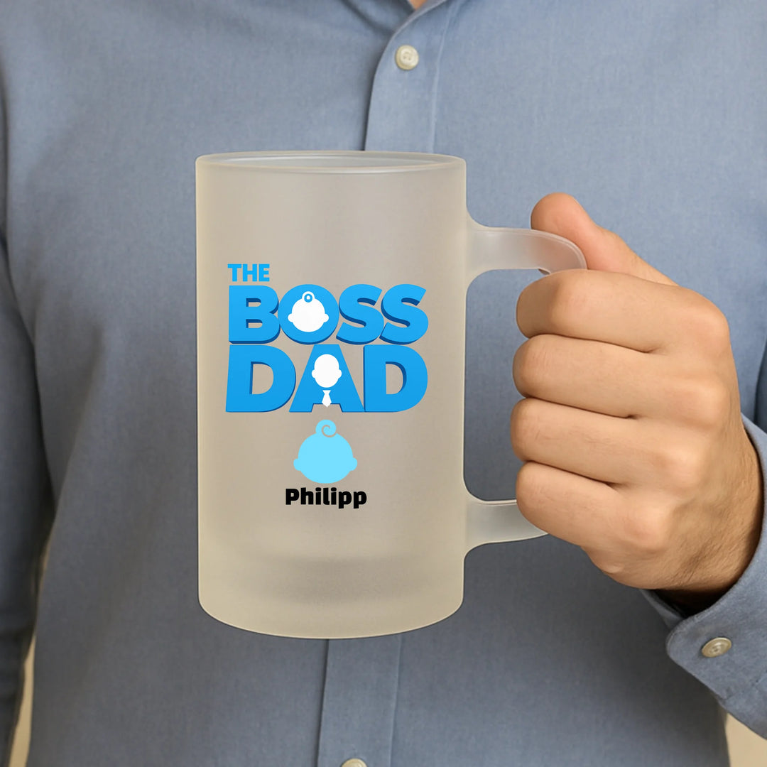 Boss Dad - satiniertes Bierglas