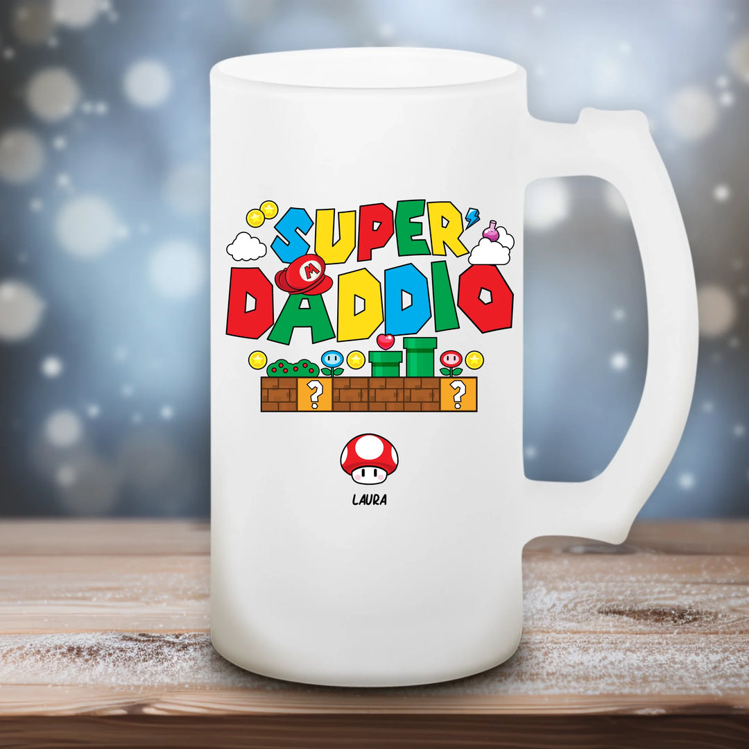 Super Daddio - Satiniertes Bierglas