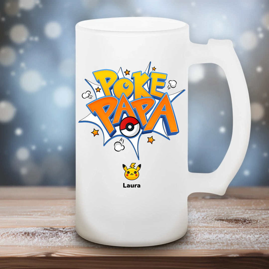 Poke Papa - satiniertes Bierglas