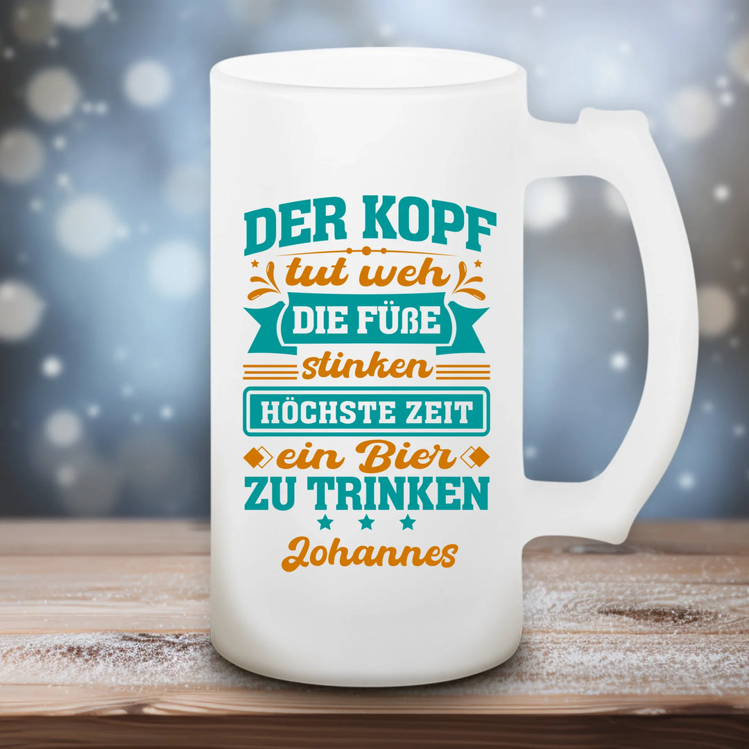 Höchste Zeit - Satiniertes Bierglas