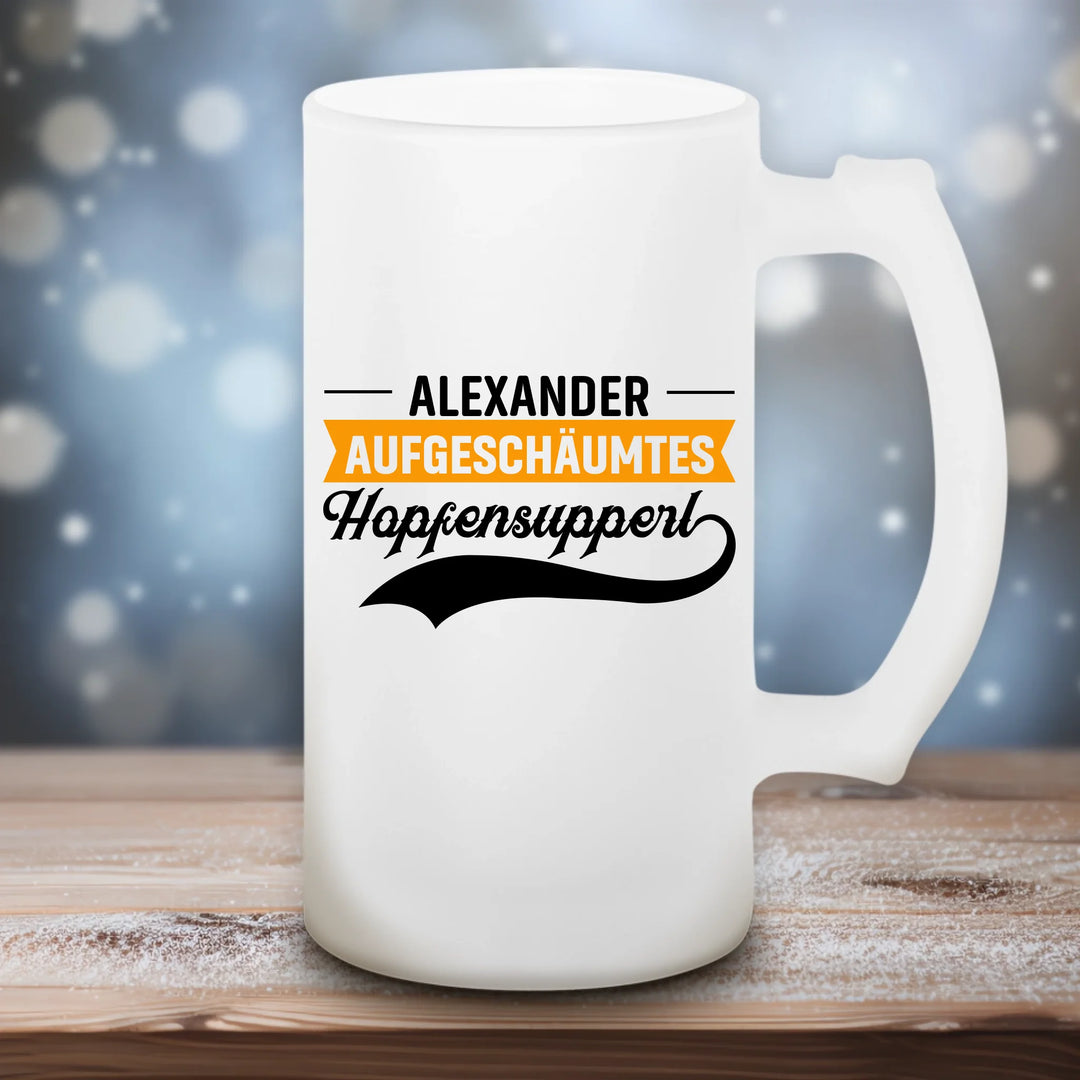 Hopfensupperl - Satiniertes Bierglas