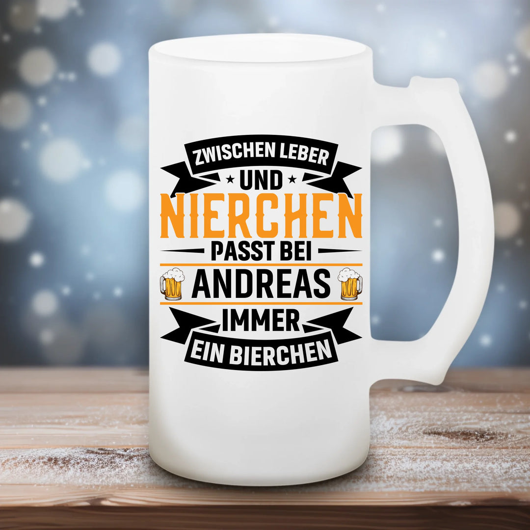 Leber & Nierchen - Satiniertes Bierglas