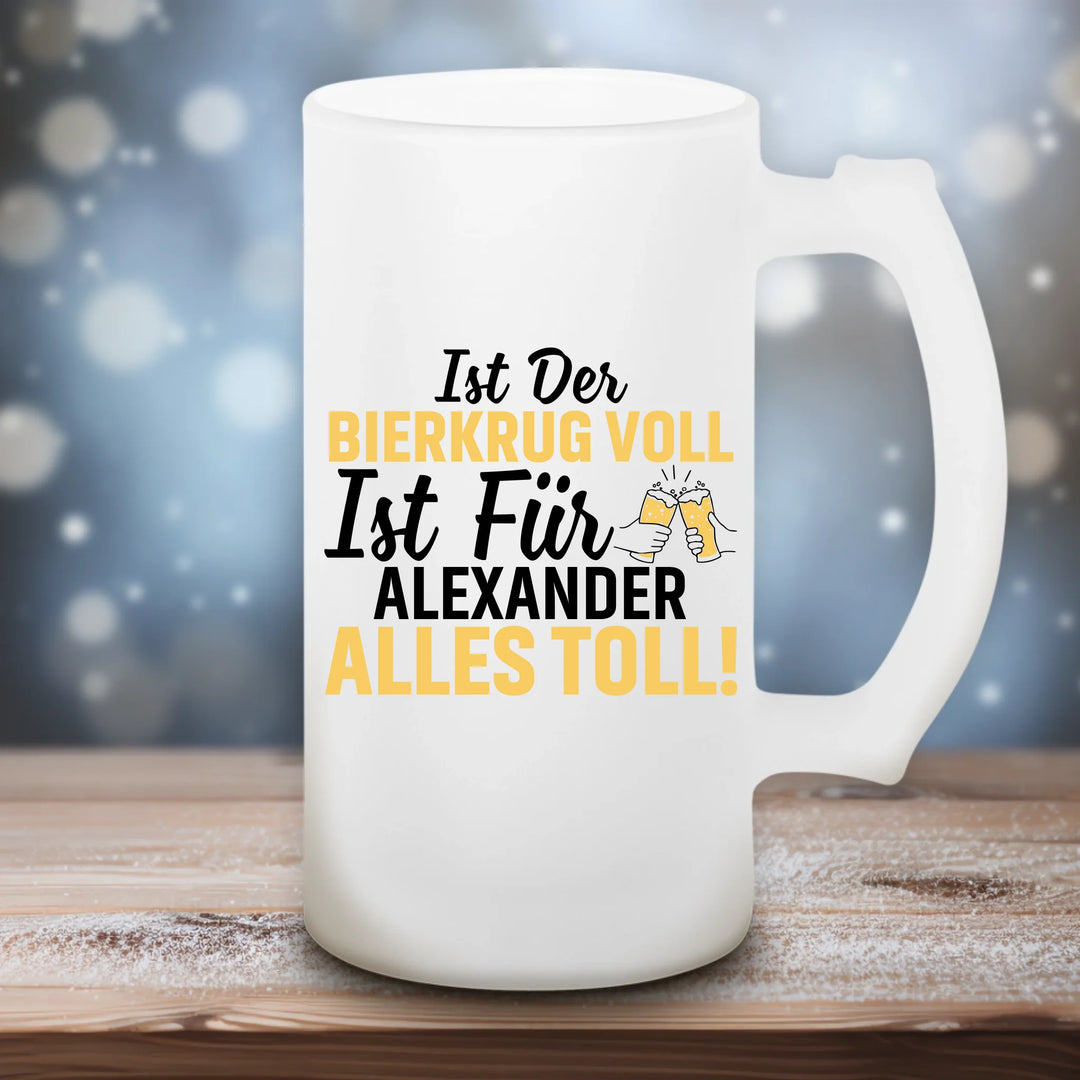 Bierkrug Voll - Satiniertes Bierglas