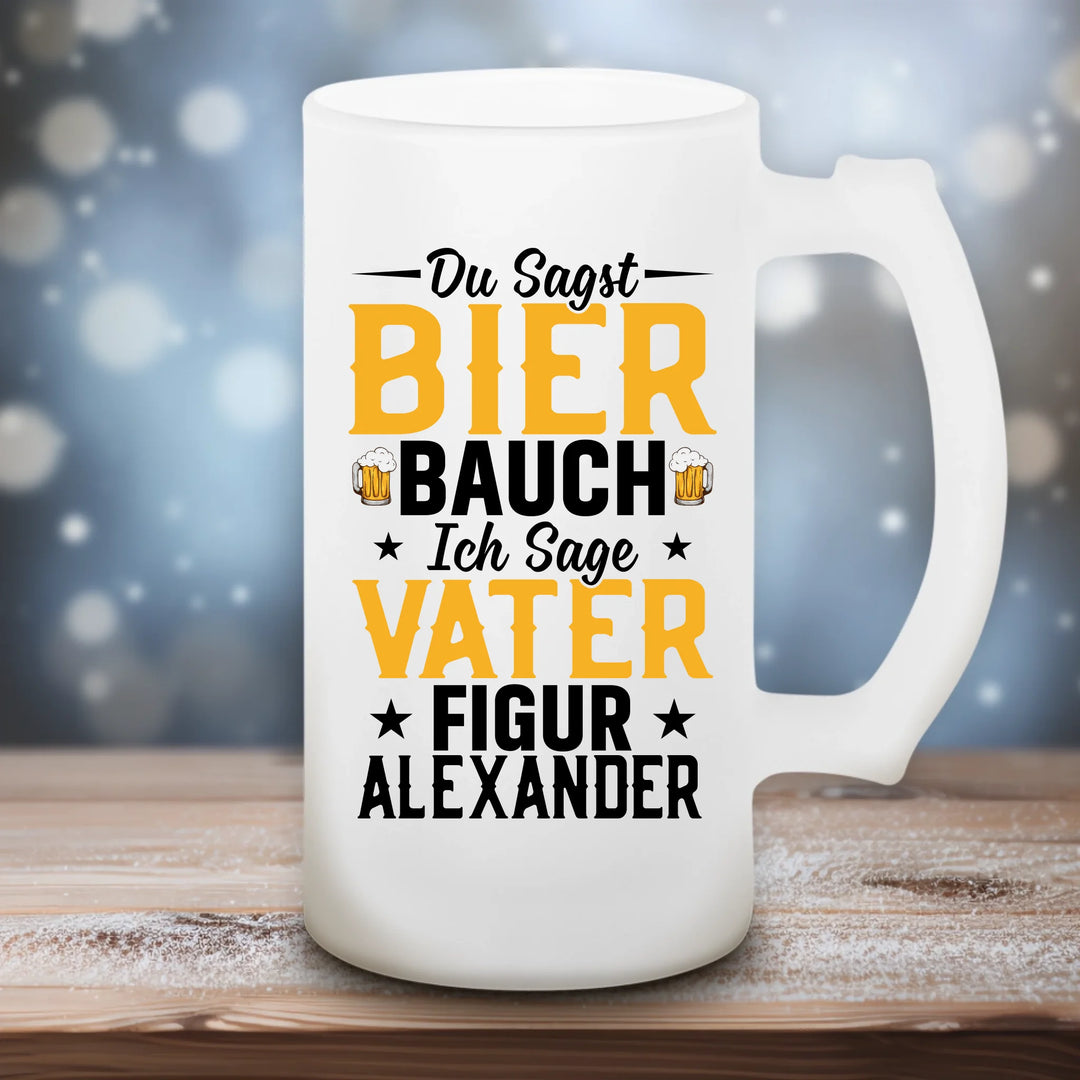 Vaterfigur - Satiniertes Bierglas