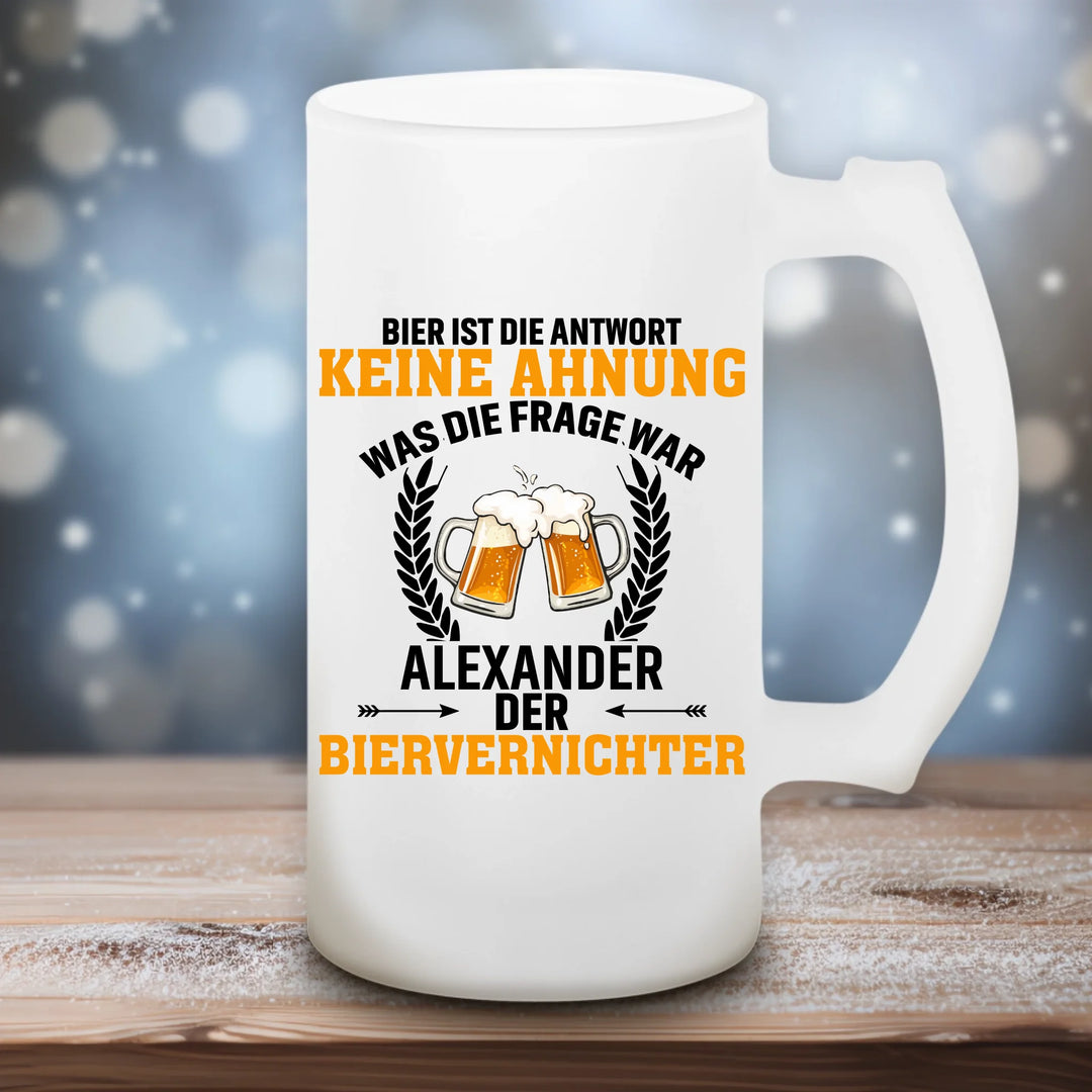 Biervernichter - Satiniertes Bierglas