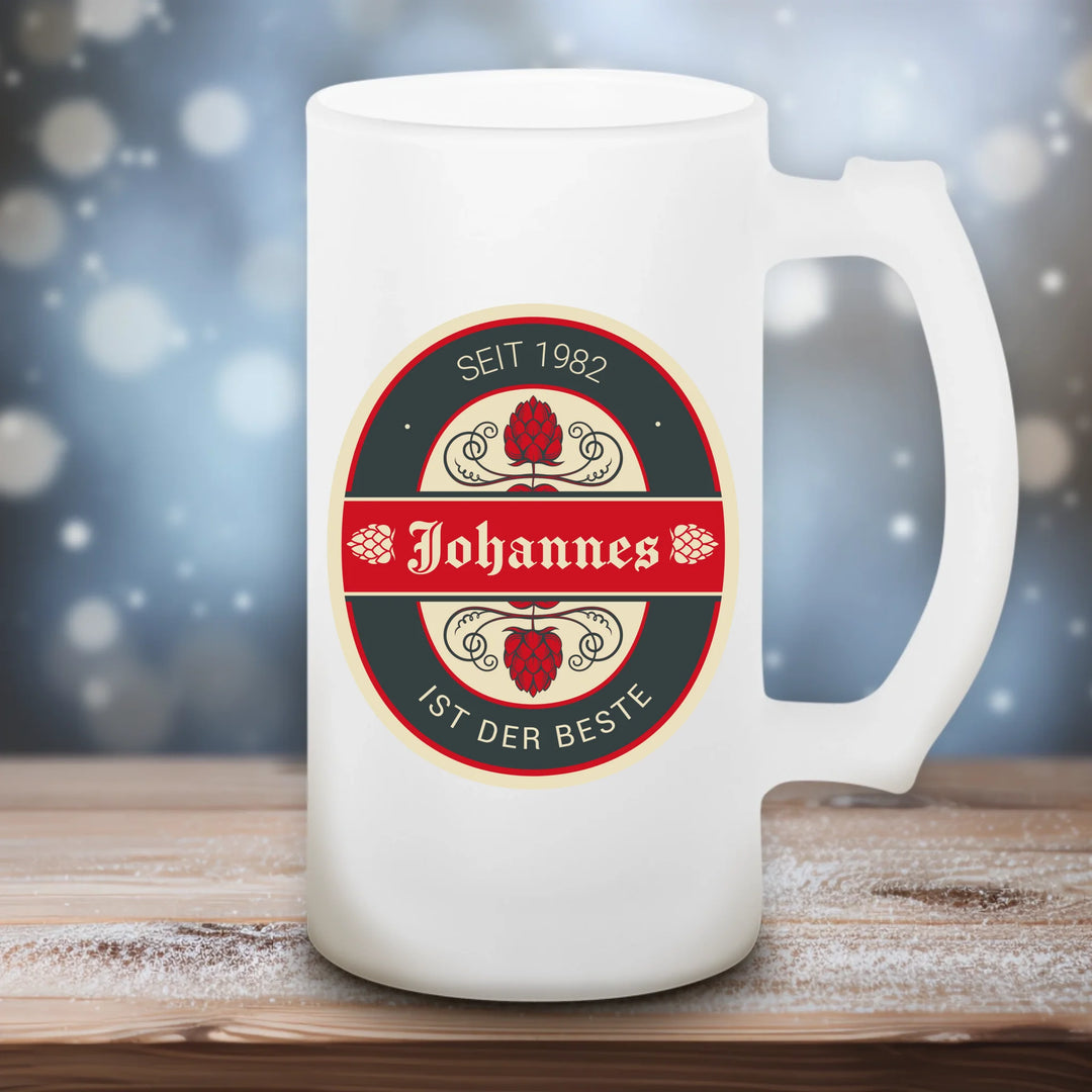 Bier Logo - Satiniertes Bierglas